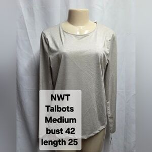 Talbots Women's Elegant Beige Long Sleeve Top